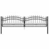 8720286561966_g_en_hd_1.jpg Fence Gate with Spear Top Black 305x75 cm Powder-coated Steel