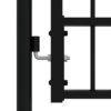 Fence Gate with Spear Top Black 305x150 cm Powder-coated Steel