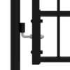 Fence Gate with Spear Top Black 406x75 cm Powder-coated Steel