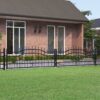 Fence Gate with Spear Top Black 406x75 cm Powder-coated Steel
