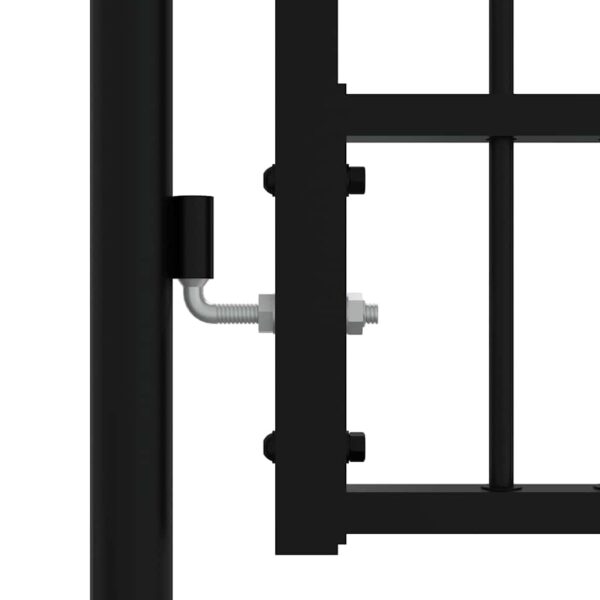 Fence Gate with Spear Top Black 406x125 cm Powder-coated Steel