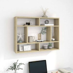 Wall Shelf Sonoma Oak 75x16x55 cm Engineered Wood