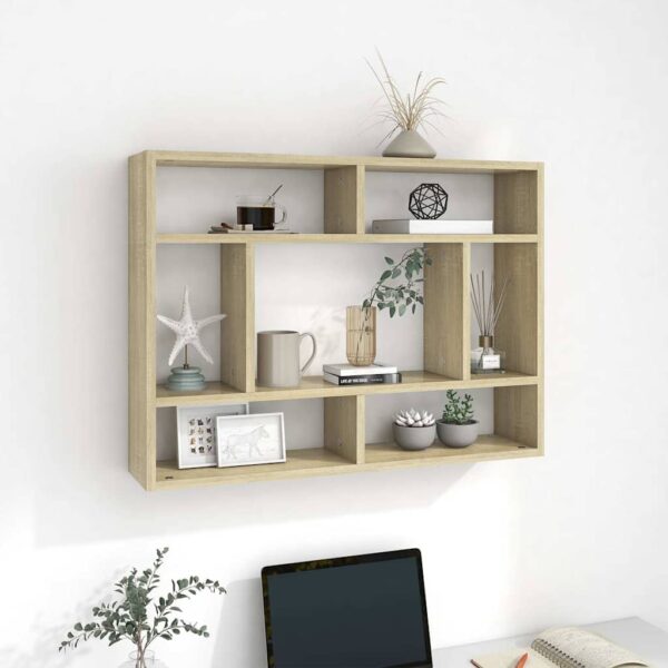 Wall Shelf Sonoma Oak 75x16x55 cm Engineered Wood