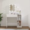 Dressing Table with LED White 86.5x35x136 cm