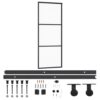 Sliding Door with Hardware Set ESG Glass&Aluminium 76x205 cm