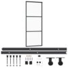 Sliding Door with Hardware Set ESG Glass&Aluminium 76x205 cm