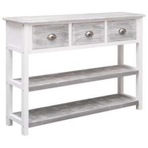 Sideboard Antique Grey 108x30x76 cm Solid Paulownia Wood