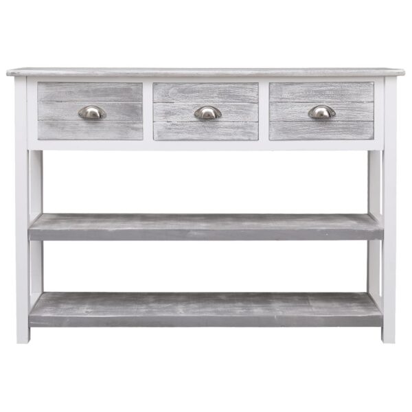 Sideboard Antique Grey 108x30x76 cm Solid Paulownia Wood