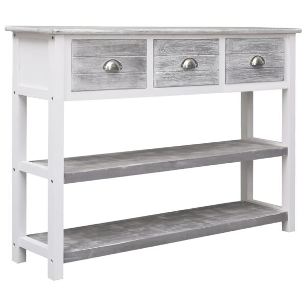 Sideboard Antique Grey 108x30x76 cm Solid Paulownia Wood