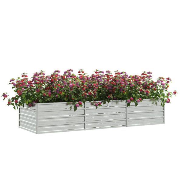 Garden Raised Bed 240x80x45 cm Galvanized Steel Silver