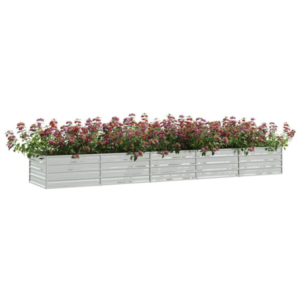 Garden Raised Bed 400x80x45 cm Galvanized Steel Silver