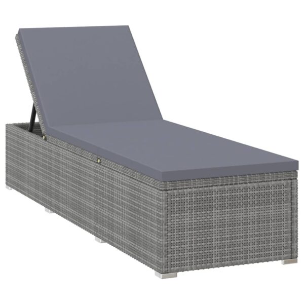 8720286663578_a_en_hd_1.jpg Sun Lounger with Dark Grey Cushion Poly Rattan Grey