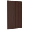 Roof Panels 36 pcs Galvanised Steel Brown 80x45 cm