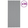 Roof Panels 36 pcs Galvanised Steel Grey 100x45 cm