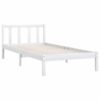810068  Bed Frame without Mattress White Solid Wood 90x200 cm