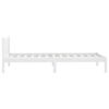 810068  Bed Frame without Mattress White Solid Wood 90x200 cm