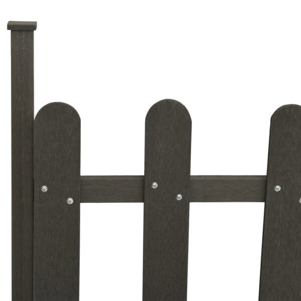 Picket Fence with Posts 3 pcs WPC 614x80 cm