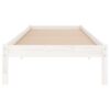 Bed Frame without Mattress White Solid Wood Small Single
