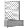 Garden Planter with Trellis 100x43x142 cm PP Stone Grey