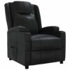 Recliner Chair Black Faux Leather