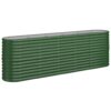 Garden Raised Bed Galvanised Steel 224x40x68 cm Green