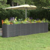 Garden Raised Bed Galvanised Steel 332x40x68 cm Anthracite