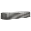 Garden Raised Bed Galvanised Steel 224x80x36 cm Grey