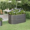 Garden Raised Bed Galvanised Steel 152x80x68 cm Grey