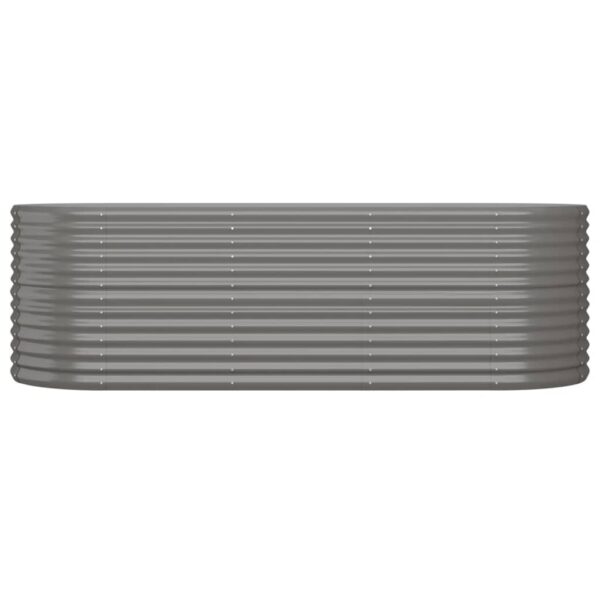 Garden Raised Bed Galvanised Steel 224x80x68 cm Grey