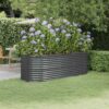 Garden Raised Bed Galvanised Steel 224x80x68 cm Anthracite