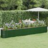 Garden Raised Bed Galvanised Steel 440x80x68 cm Green