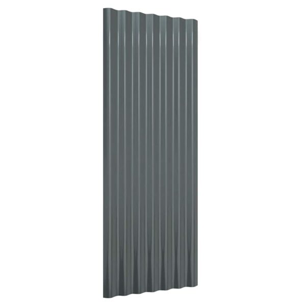 Roof Panels 12 pcs Galvanised Steel Anthracite 100x36 cm
