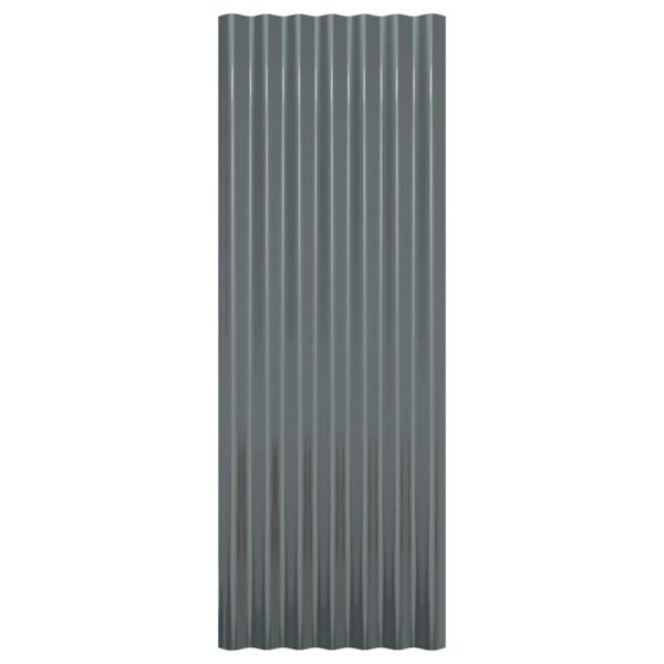 Roof Panels 12 pcs Galvanised Steel Anthracite 100x36 cm