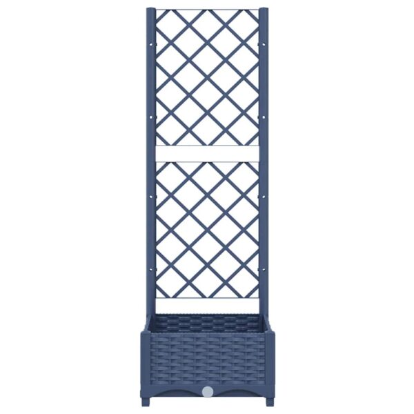 Garden Planter with Trellis Blue Grey 40x40x121.5 cm PP