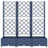 Garden Planter with Trellis Blue Grey 120x40x121.5 cm PP
