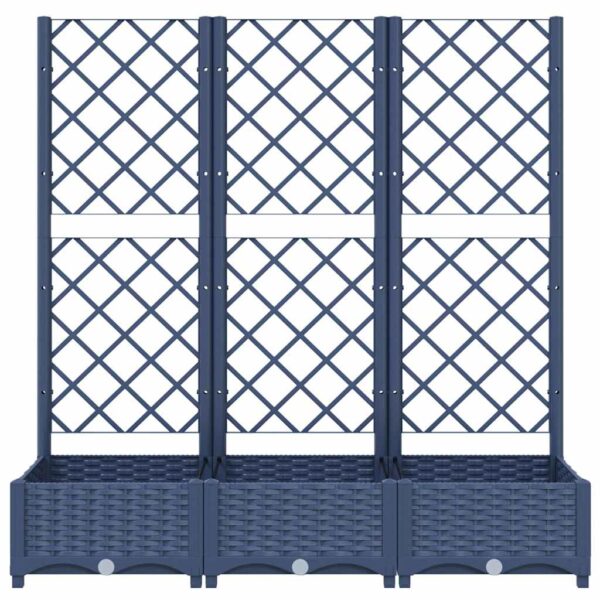 Garden Planter with Trellis Blue Grey 120x40x121.5 cm PP