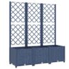 Garden Planter with Trellis Blue Grey 120x40x136 cm PP