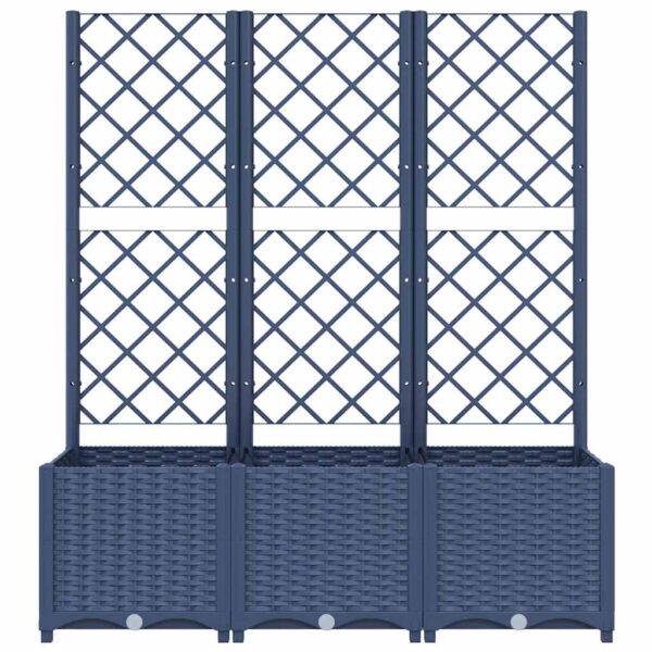 Garden Planter with Trellis Blue Grey 120x40x136 cm PP
