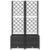 Garden Planter with Trellis Black 80x40x136 cm PP