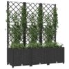 Garden Planter with Trellis Black 120x40x136 cm PP