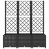 Garden Planter with Trellis Black 120x40x136 cm PP