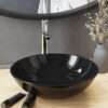 8720286904053_m_en_hd_1.jpg Bathroom Sink with Tap and Push Drain Black Tempered Glass
