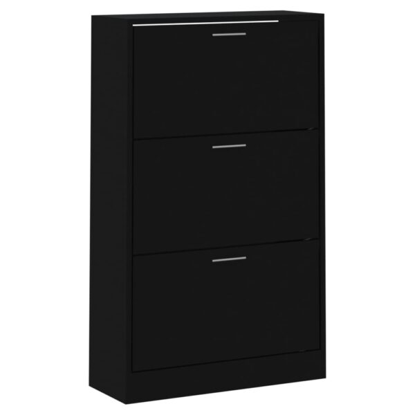 Shoe Cabinet Black 63x24x103 cm Engineered Wood