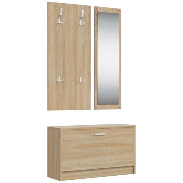 3-in-1 Shoe Cabinet Set Sonoma Oak Engineered Wood