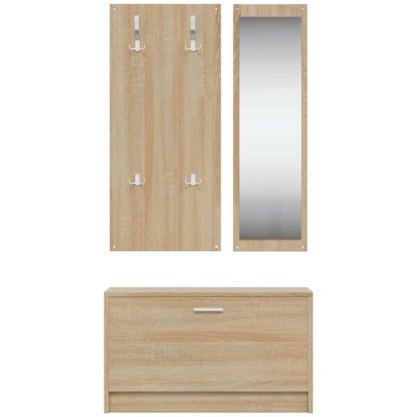 3-in-1 Shoe Cabinet Set Sonoma Oak Engineered Wood