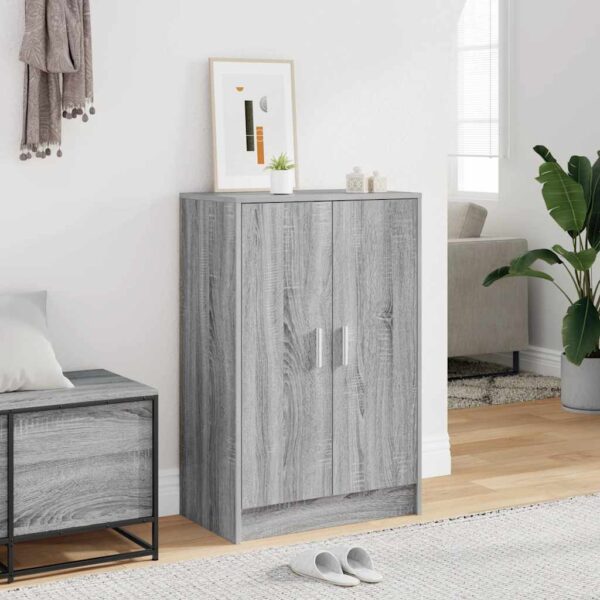 Shoe Cabinet Grey Sonoma 60x35x92 cm Engineered Wood