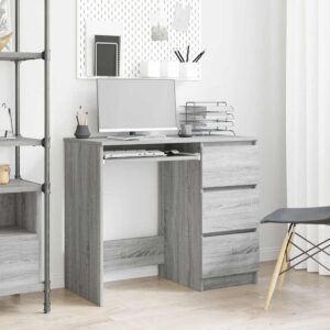 Desk Grey Sonoma 90x45x76 cm Engineered Wood
