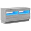 TV Cabinet with LED Lights Grey Sonoma 80x35x40 cm