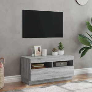 TV Cabinet with LED Lights Grey Sonoma 80x35x40 cm
