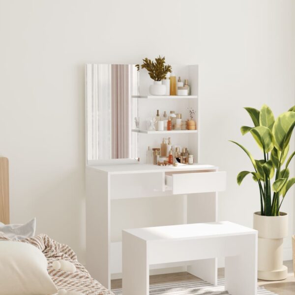 8720287077978_m_en_hd_1.jpg Dressing Table with Mirror White 74.5x40x141 cm